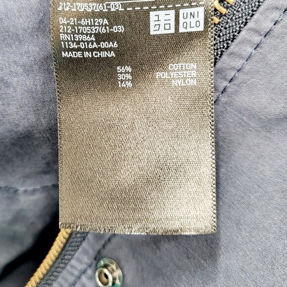 Uniqlo Navy Blue Hooded Nylon Cotton Long-sleeve Utility Jacket Women's Size M - Picture 7 of 8